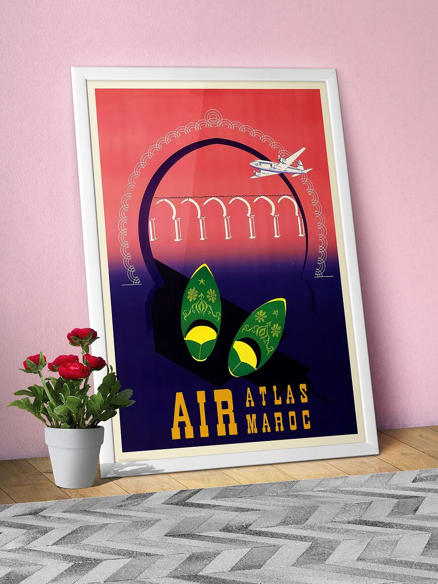 Morocco, Air Atlas, 1950s — retro travel poster, vintage travel print product image (6)