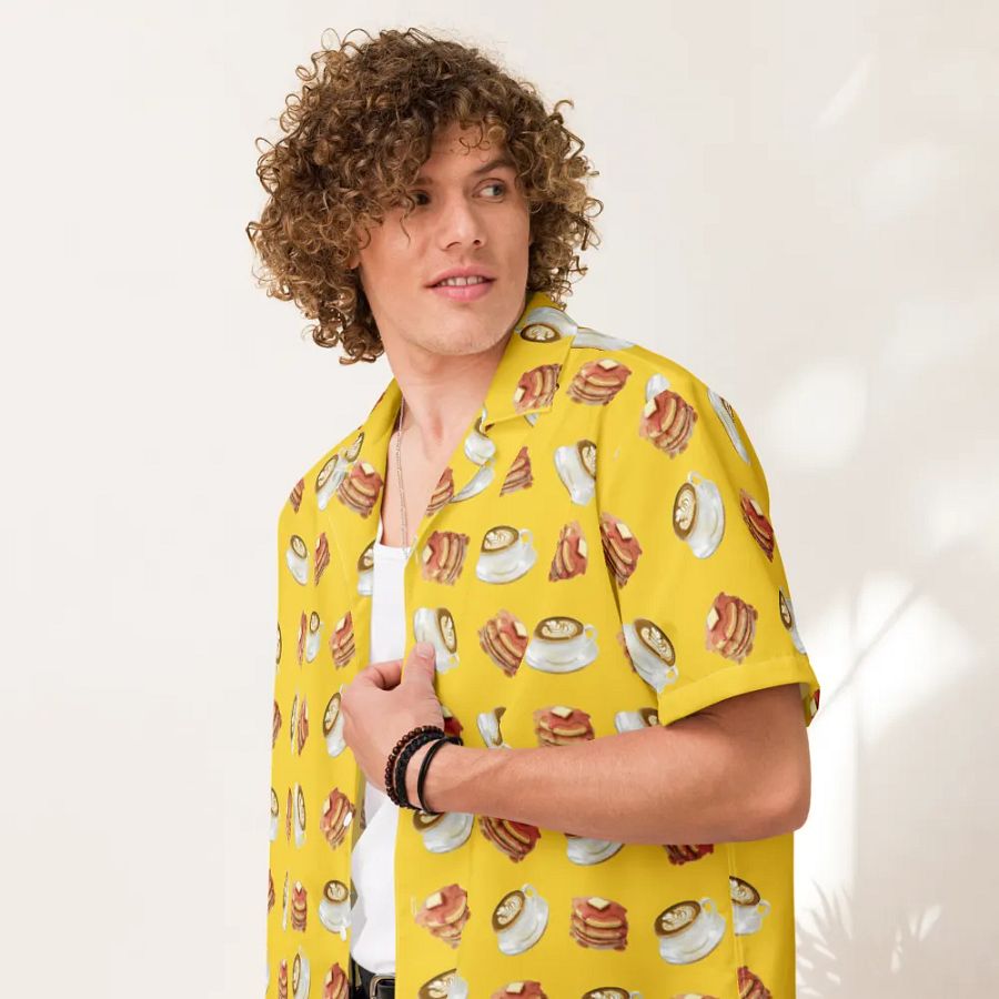 Cafe Latte Pancake Hawaiian Shirt product image (7)