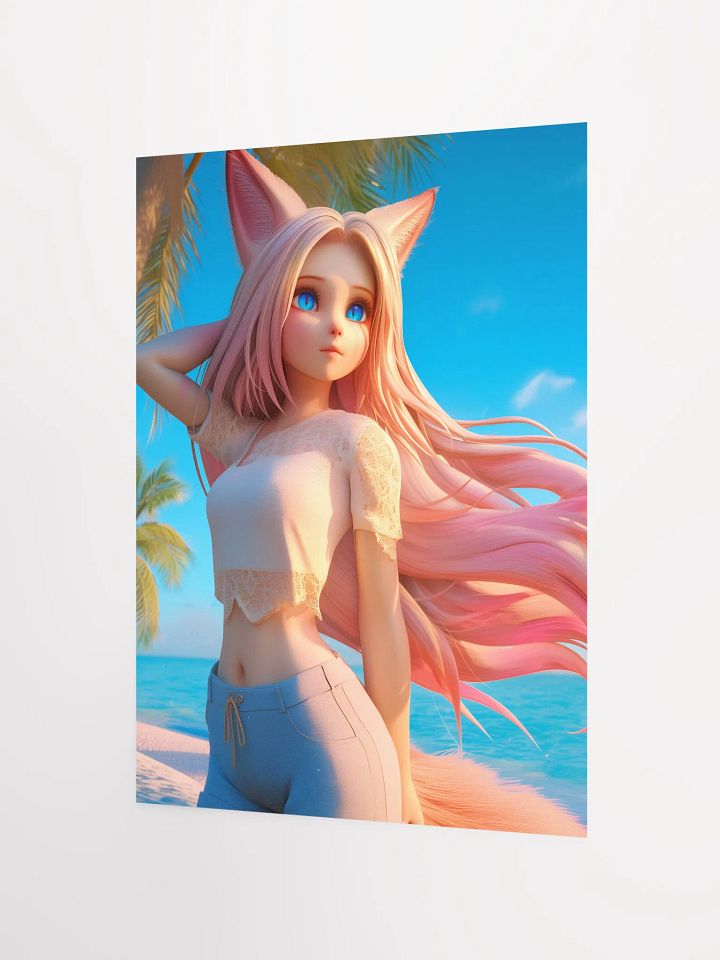 Tropical Cat Girl Matte Poster product image (2)
