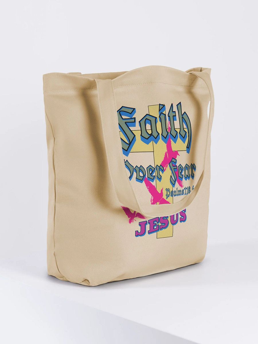 Faith Over Fear Jesus Cross Eco Tote product image (4)