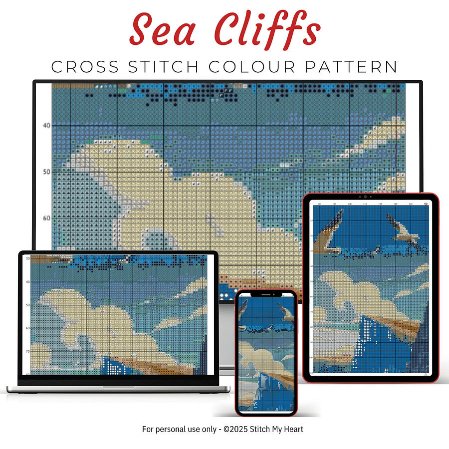 Sea Cliffs Cross Stitch Pattern product image (3)