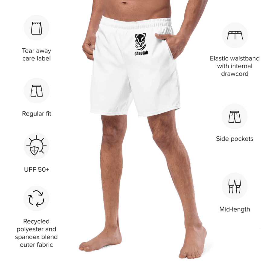 Cheetah Swim Trunks white product image (3)