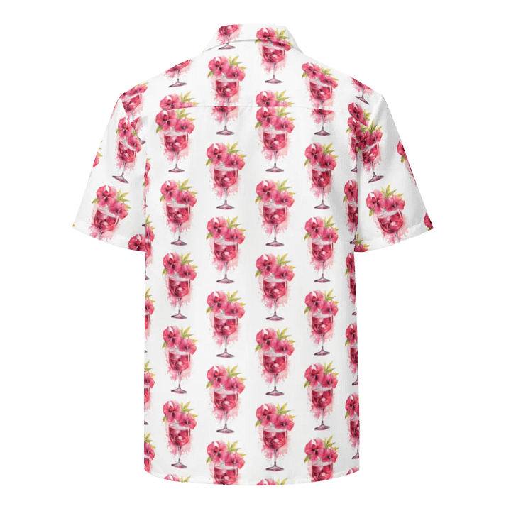 Hawaiin Style Shirt, Button Up, Unisex, Tropical Wine product image (2)