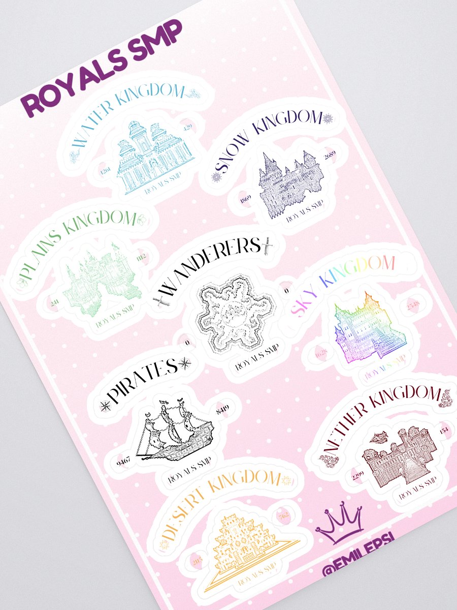 Royals SMP Kingdoms Sticker Sheet product image (1)