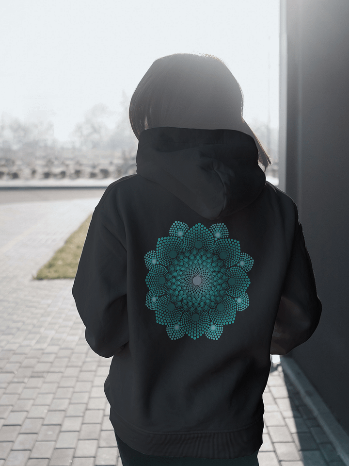 Turquoise Dot Mandala Unisex Eco Hoodie product image (1)