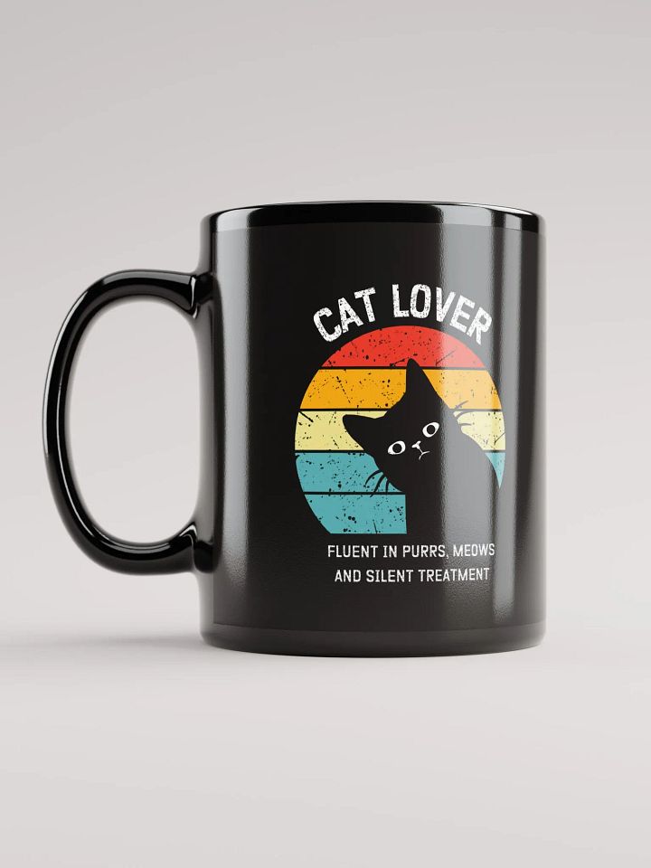 "Cat lover" black glossy mug product image (1)