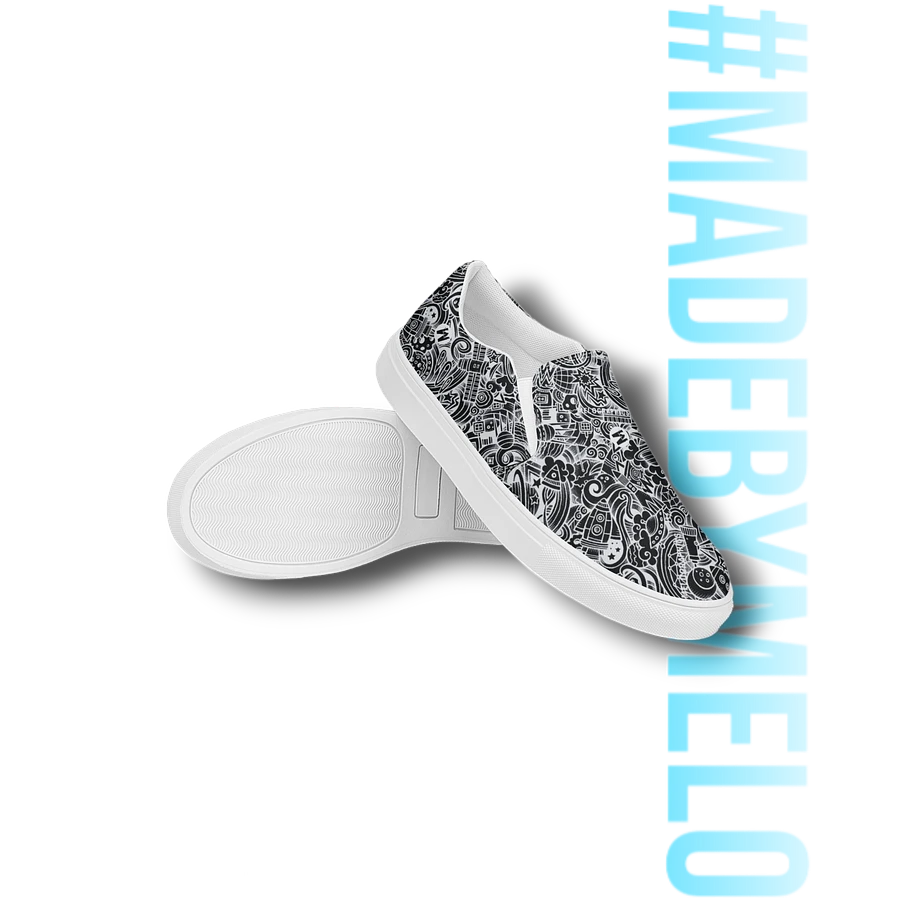 Dark Space Scribble - Women's Slip-ons | #MadeByMELO product image (7)