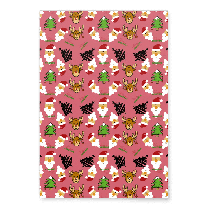 Reindeer, Santa, Christmas Tree Wrapping Paper - Cabaret product image (2)