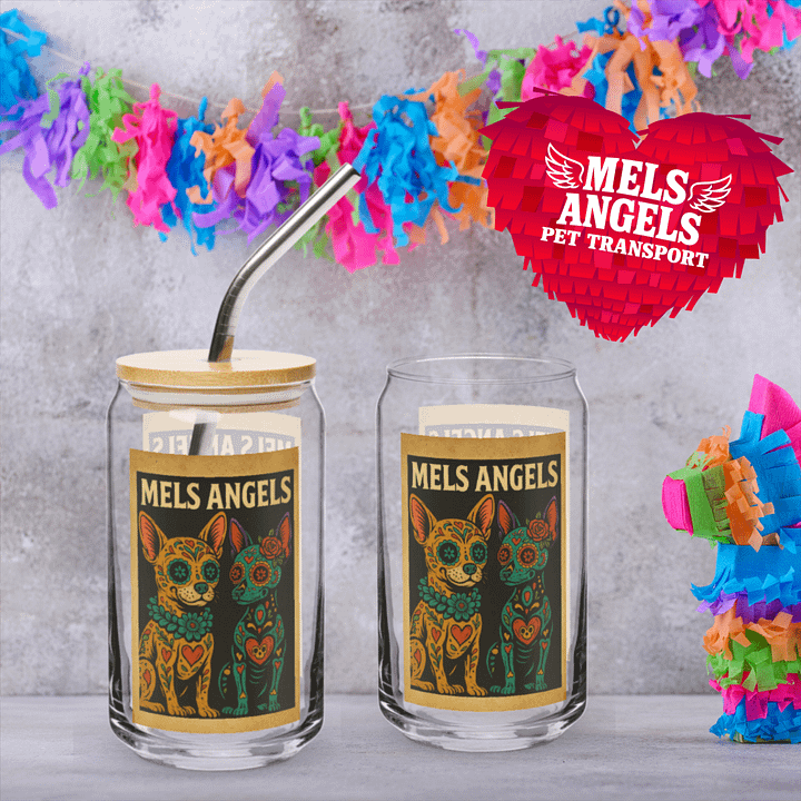 Mel’s Angels Can-Shaped Glass – Sugar Skull Chihuahuas Edition product image (2)