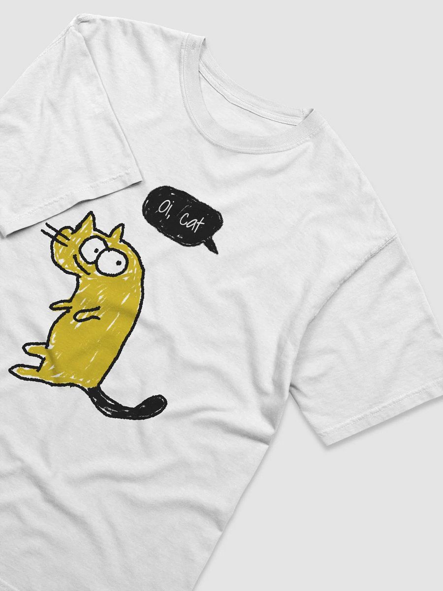 Oi, Cat! Casual Yellow Cartoon T-Shirt, Hand-drawn Design product image (3)