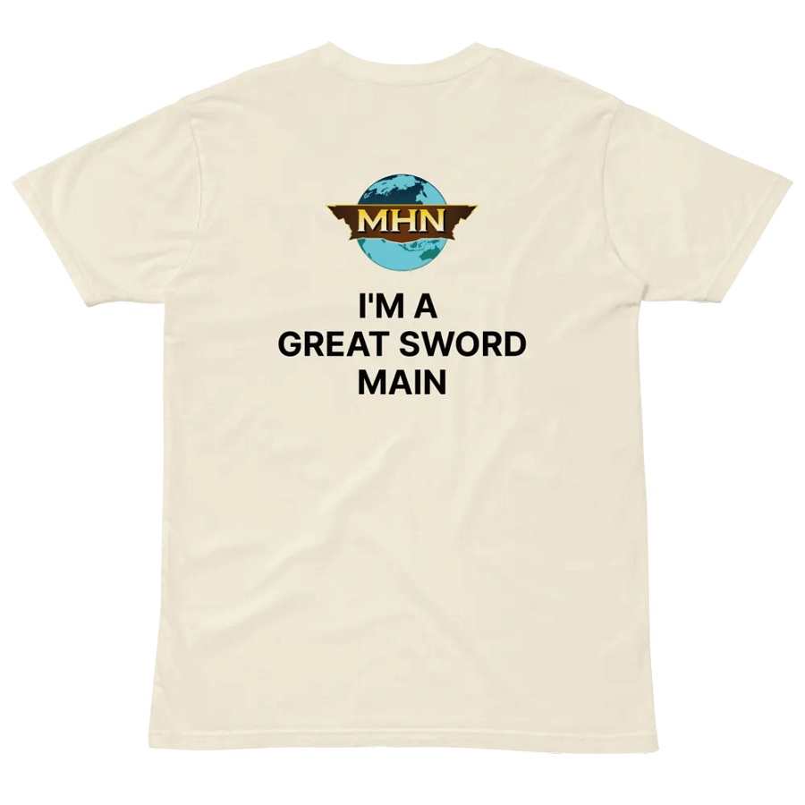 I'm A Great Sword Main MHN Emblem Unisex T-Shirt White/Natural product image (7)