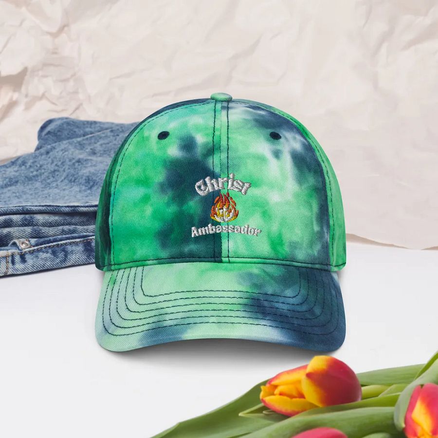 Christ Ambassador -Flaming Cross Tie-Dye Dad Hat product image (5)