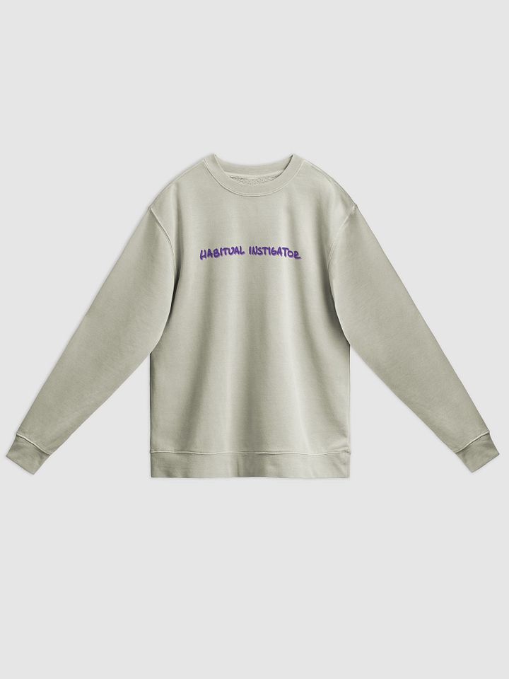 HABITUAL INSTIGATOR (berry long-line design) printed pigment crewneck product image (3)