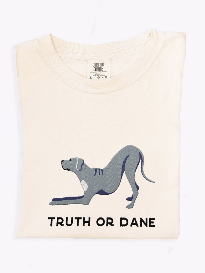 Truth or Dane T-Shirt(Embroidered) of a Great Dane(Blue) product image (1)