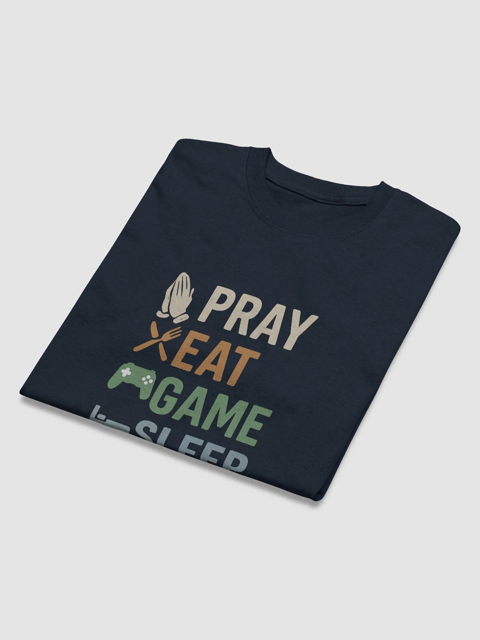 Pray Eat Game Sleep Repeat Tee – Faith & Gamer Life T-Shirt product image (21)