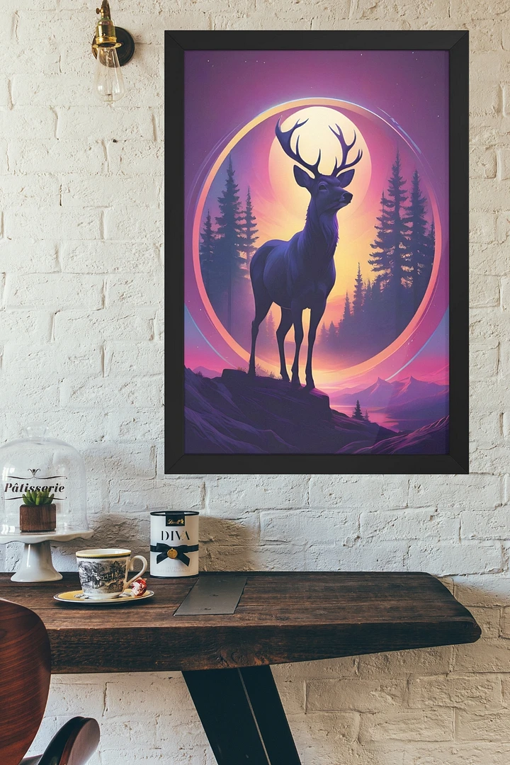 Deer Sunset Framed Poster product image (1)