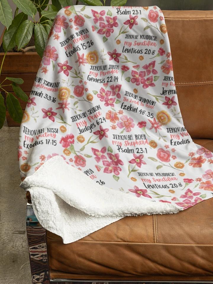 White Floral Names Of God Blanket product image (1)