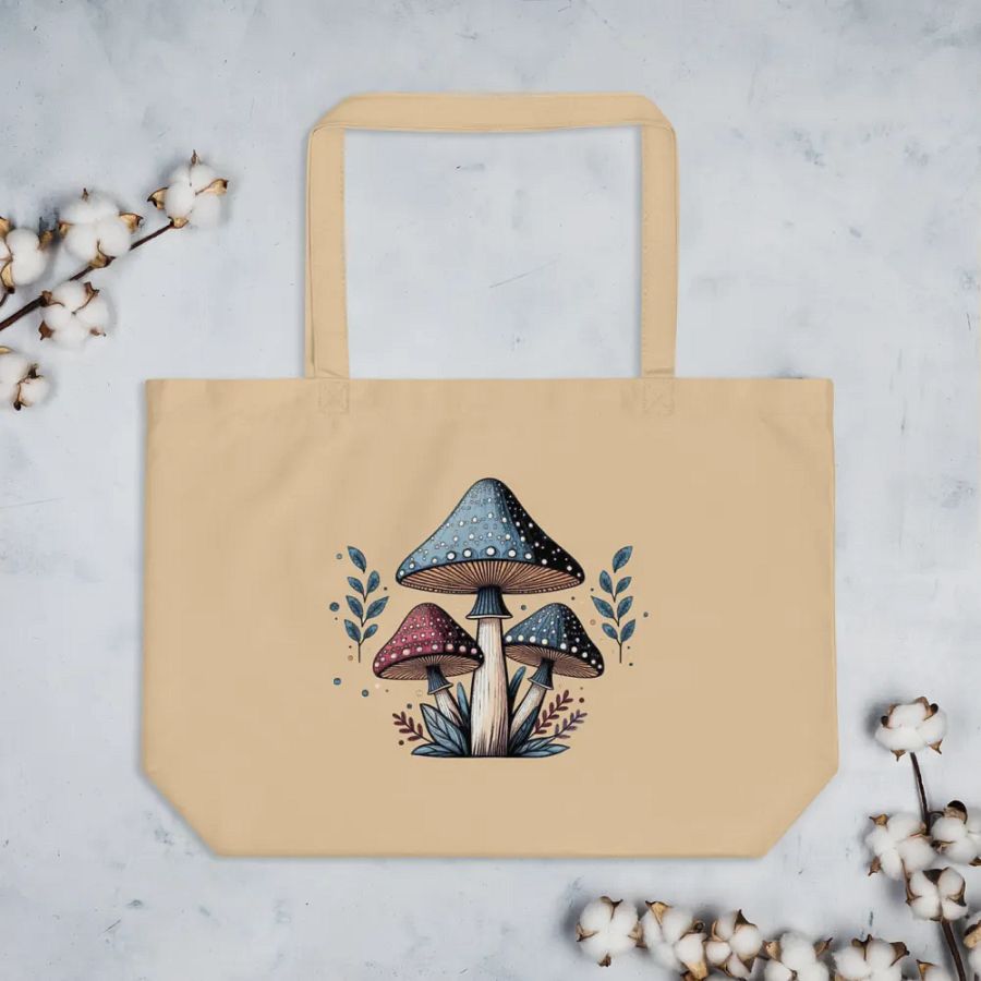 Simple Mushroom Delight Organic Cotton Tote Bag product image (3)