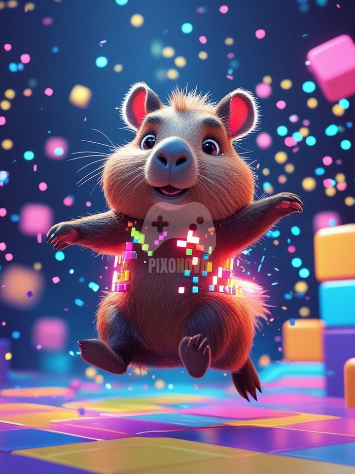 Spiky Sprint Symphony – Prickle Pop Pulse | Capybara Mascot Art (1120x1120px, 4 Variations, PNG + PDF) product image (2)