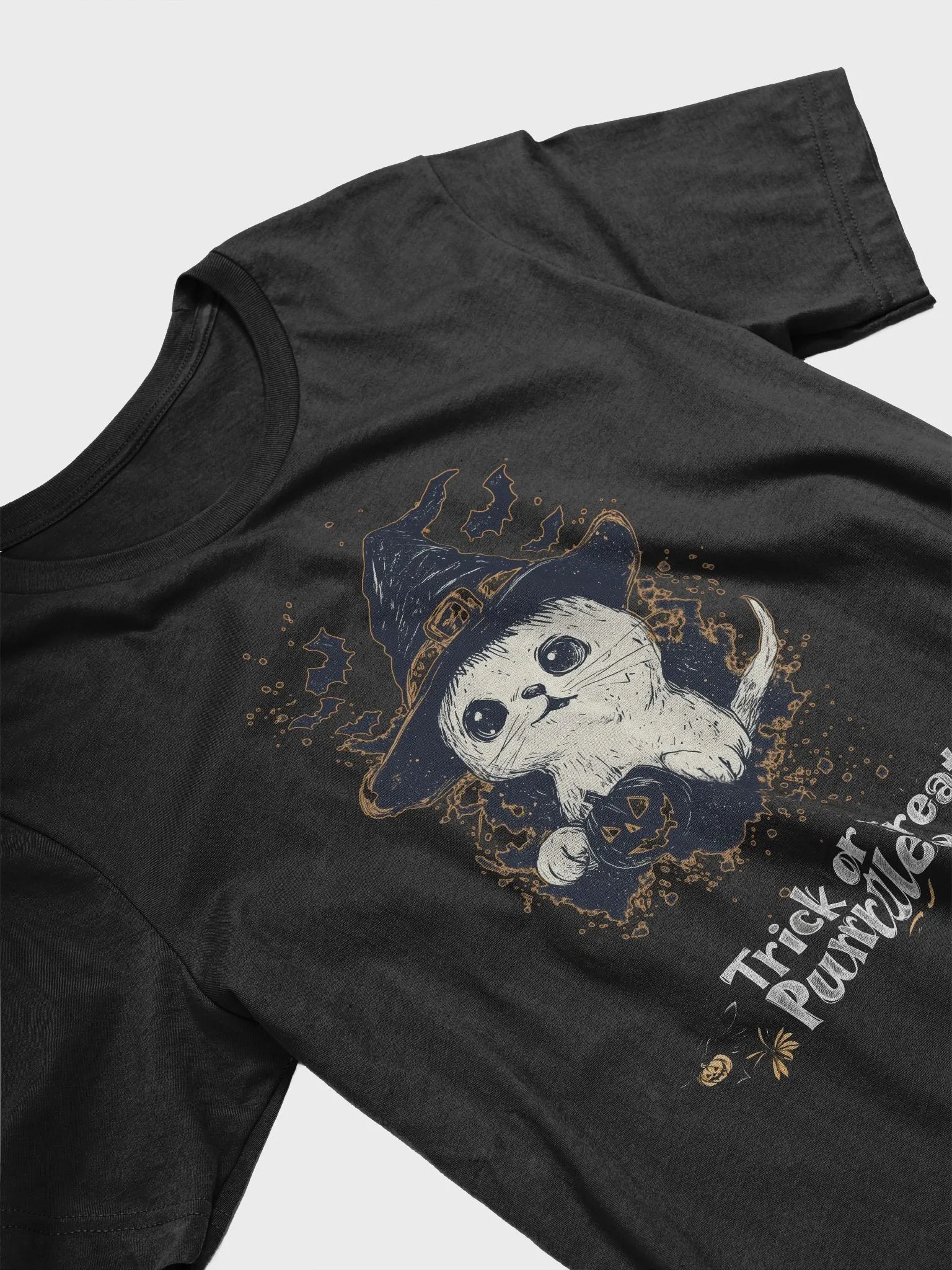 Trick or Treat, Purrlease! Halloween Cat T-Shirt product image (3)