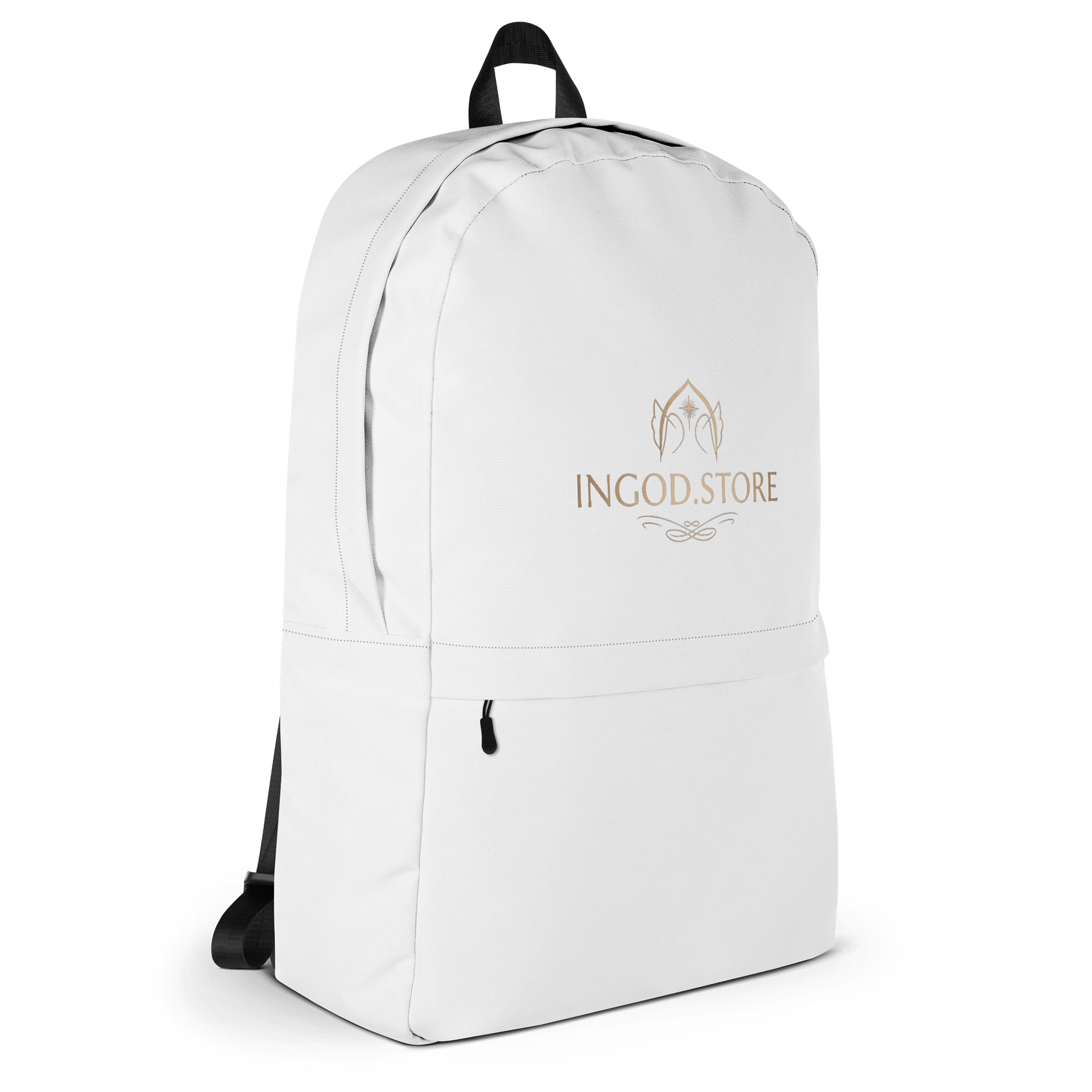 INGOD.STORE "Journey in Faith" Backpack - White Christian Daypack with Inside Pocket, Versatile Scripture-Inspired Bag for School, Travel & Church product image (4)