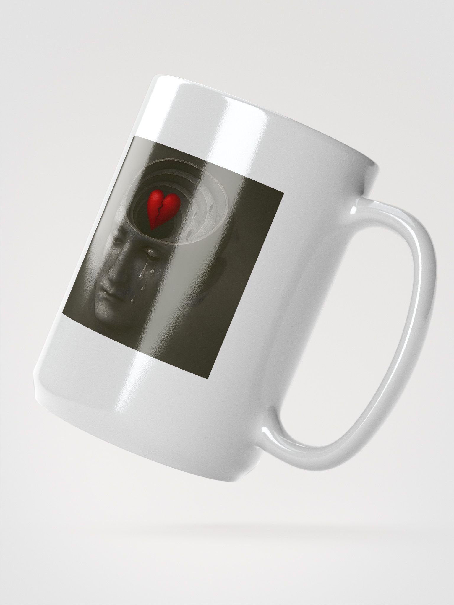 Broken Heart Surreal Art Mug – Crying Statue Coffee Cup, Dark Academia Aesthetic (15oz) product image (3)