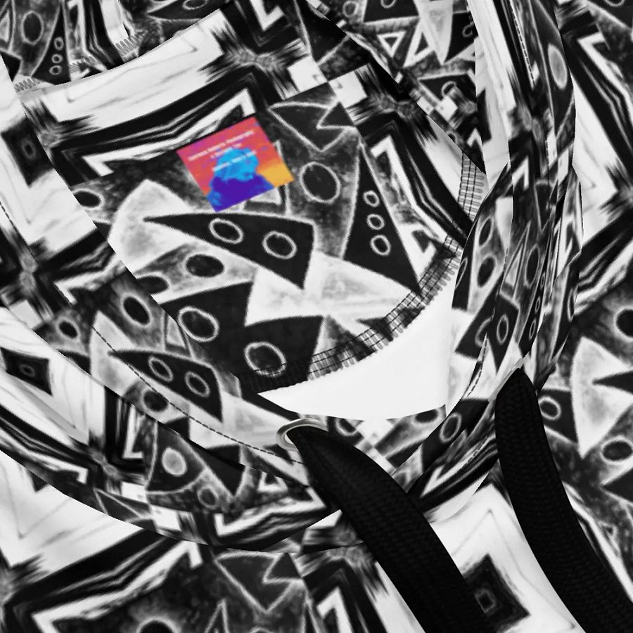 Abstract Black and White Triangles with Squares Unisex Pull Over Hoodie product image (11)