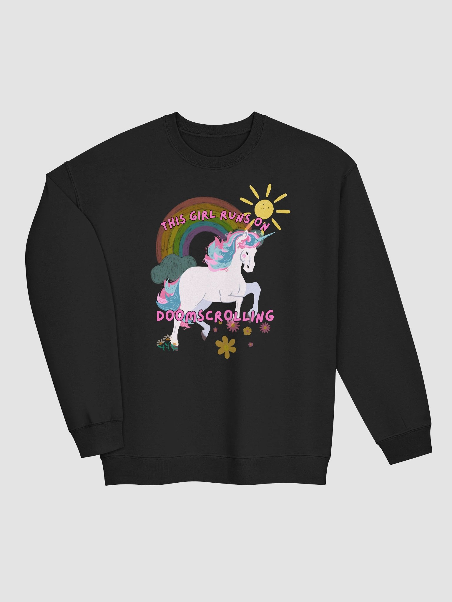 This girl runs on doomscrolling Crewneck product image (3)