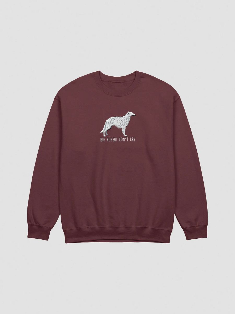 Big Borzoi Don't Cry Sweatshirt (Embroidered) of a Borzoi(White) product image (7)