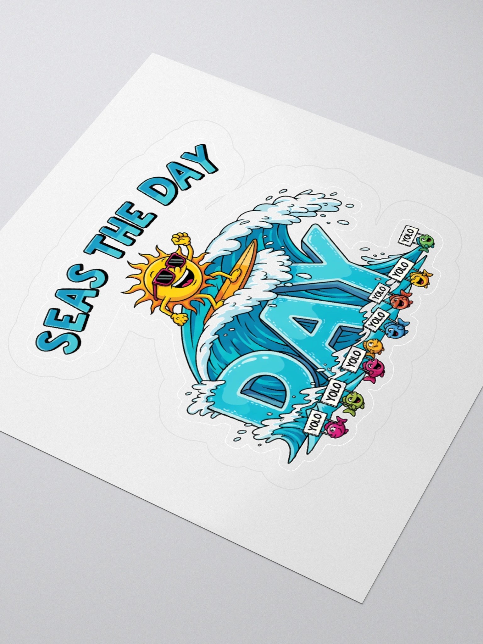 Surfing Sun Kiss Cut Stickers product image (7)