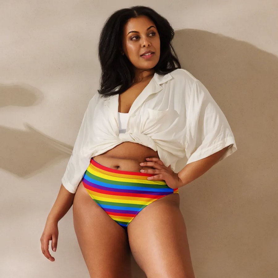 PRIDE Cthulhu Royalty Striped High Waist Bikini Bottoms product image (10)