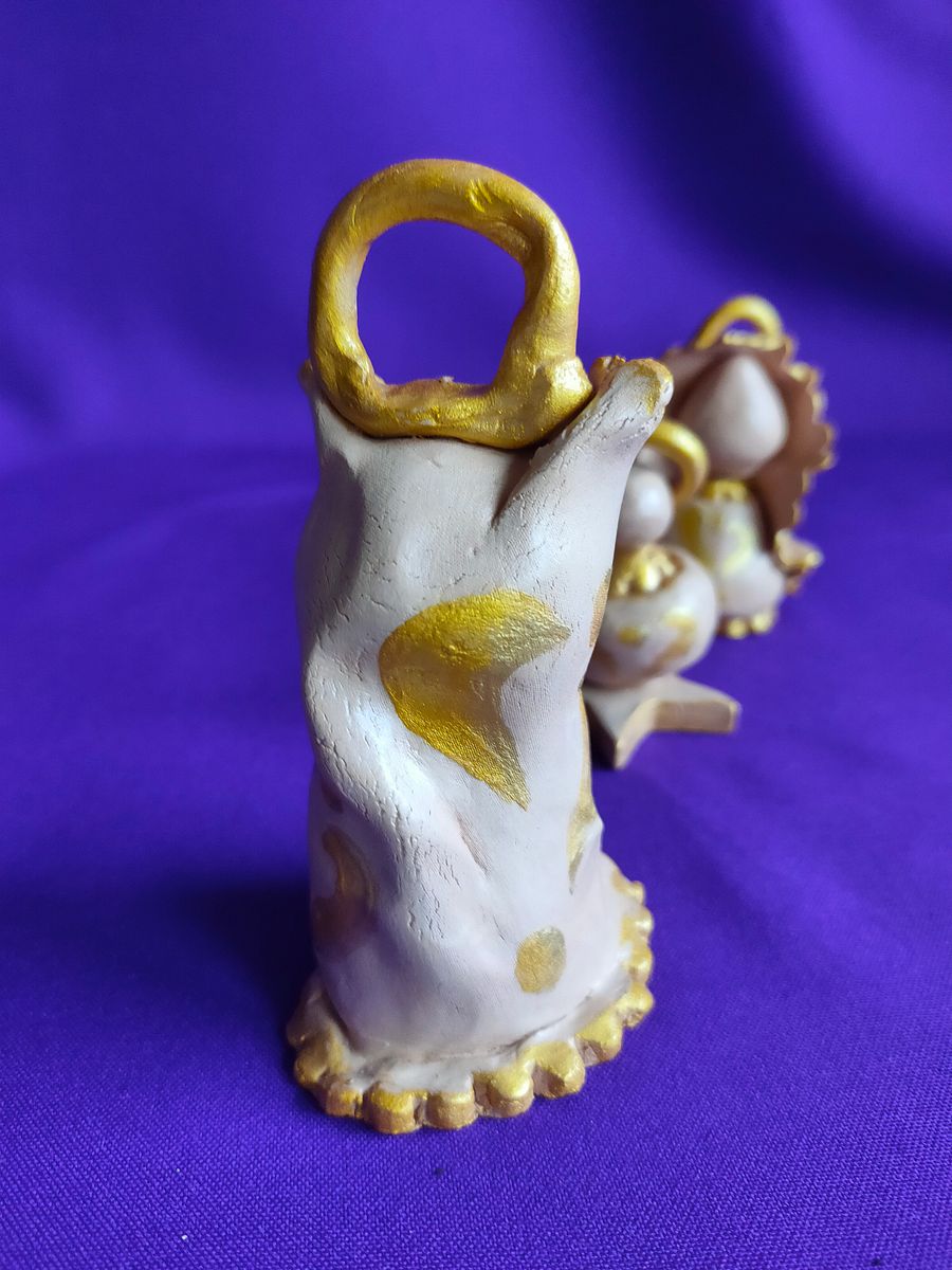 Conjunto presépio dourado de 3 peças, feita à mão, Sagrada Família elegante, decoração de Natal product image (8)