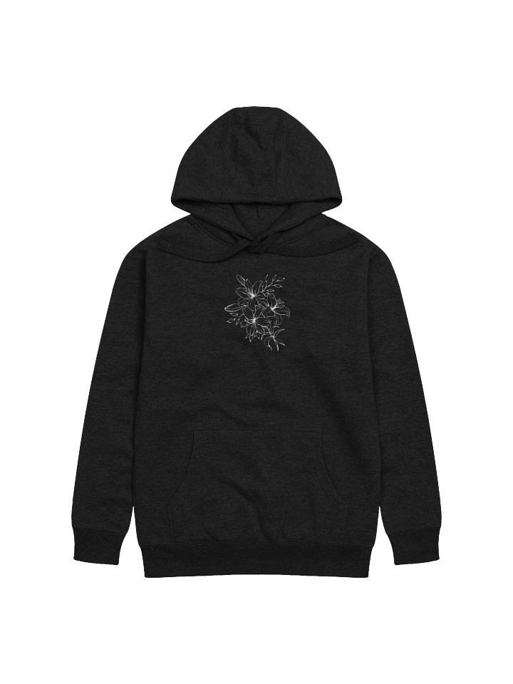 Black And White Stylized Flower Embroidered Unisex Hoodie product image (4)
