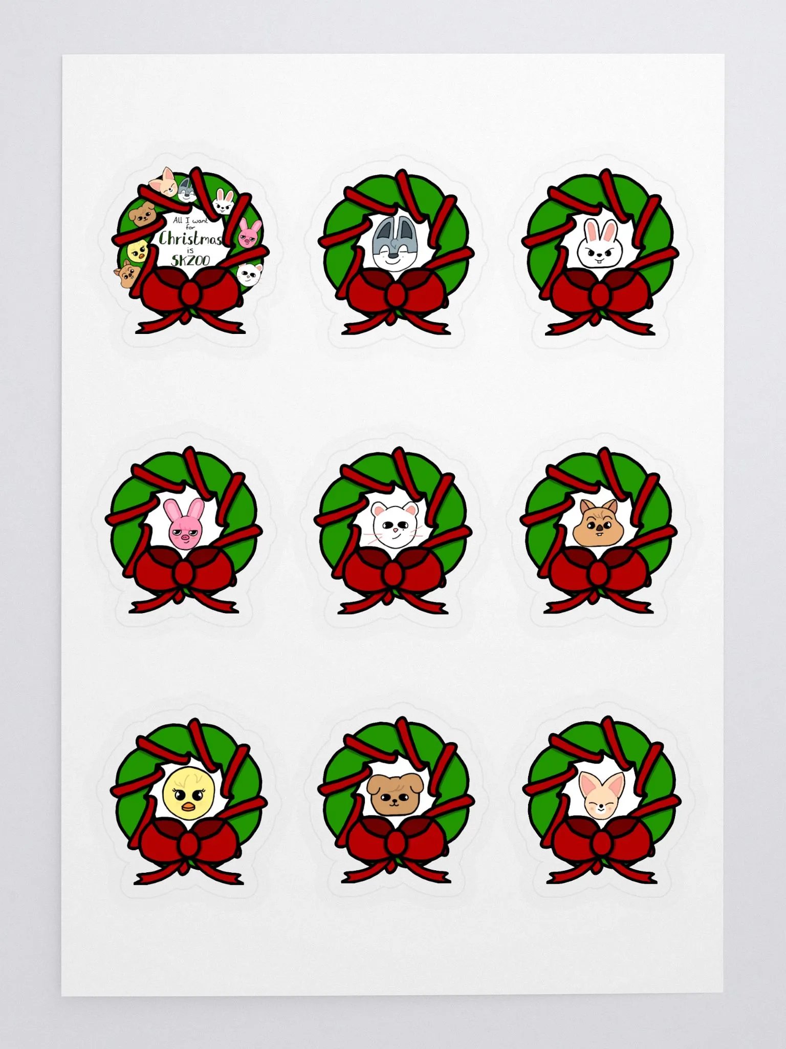 Skzoo Christmas Wreath Sticker Sheet product image (3)