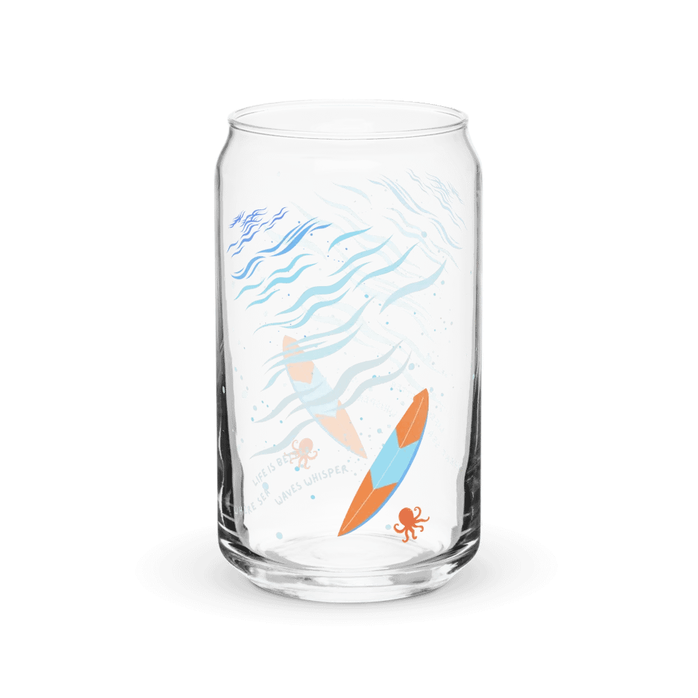 Life Is Better Where Sea Waves Whisper Can-Shaped Glass ( Side -Sea- ) product image (1)