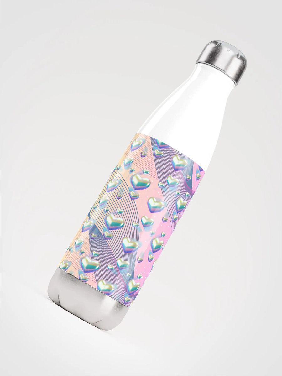 Pink metallic hearts design and girls Steel Water Bottle for the feminine ladies product image (4)