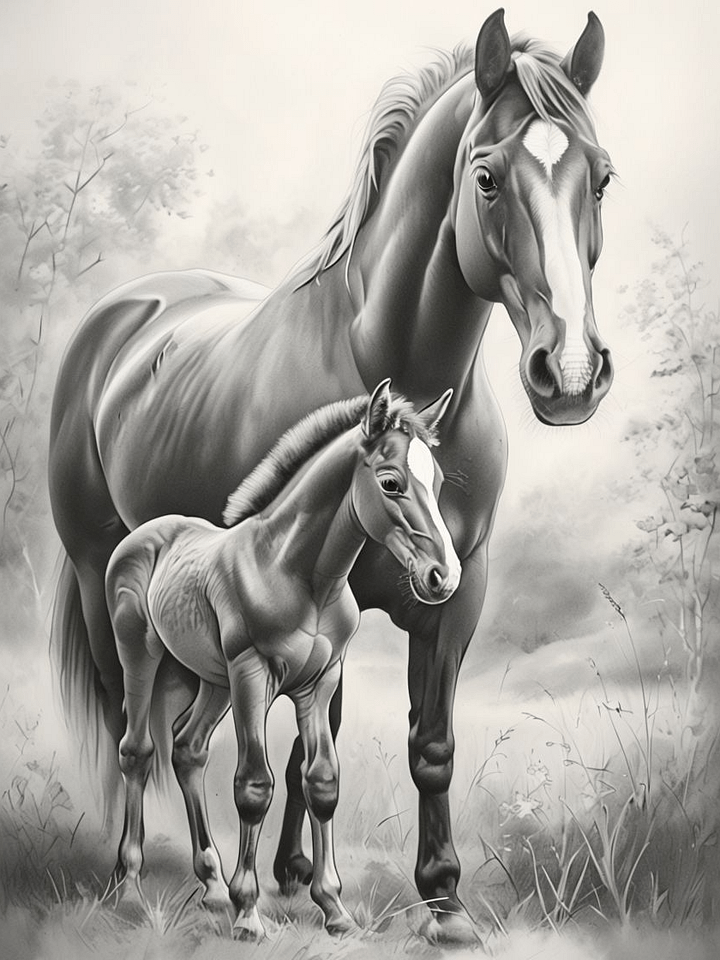 Majestic Mare & Foal Framed Poster product image (1)
