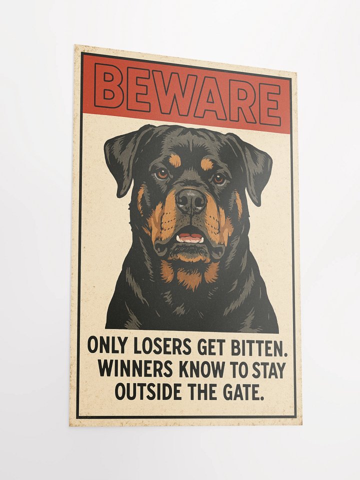 Beware the Rottweiler: Dog Warning Poster product image (5)