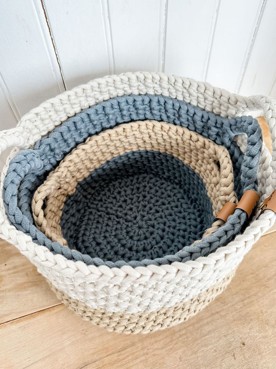 Two-Tone Nesting Baskets Crochet Pattern product image (5)