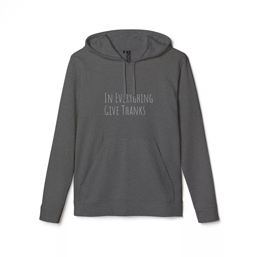 adidas Unisex Fleece Hoodie Gray Give Thanks Thanksgiving Cotton Polyester product image (1)
