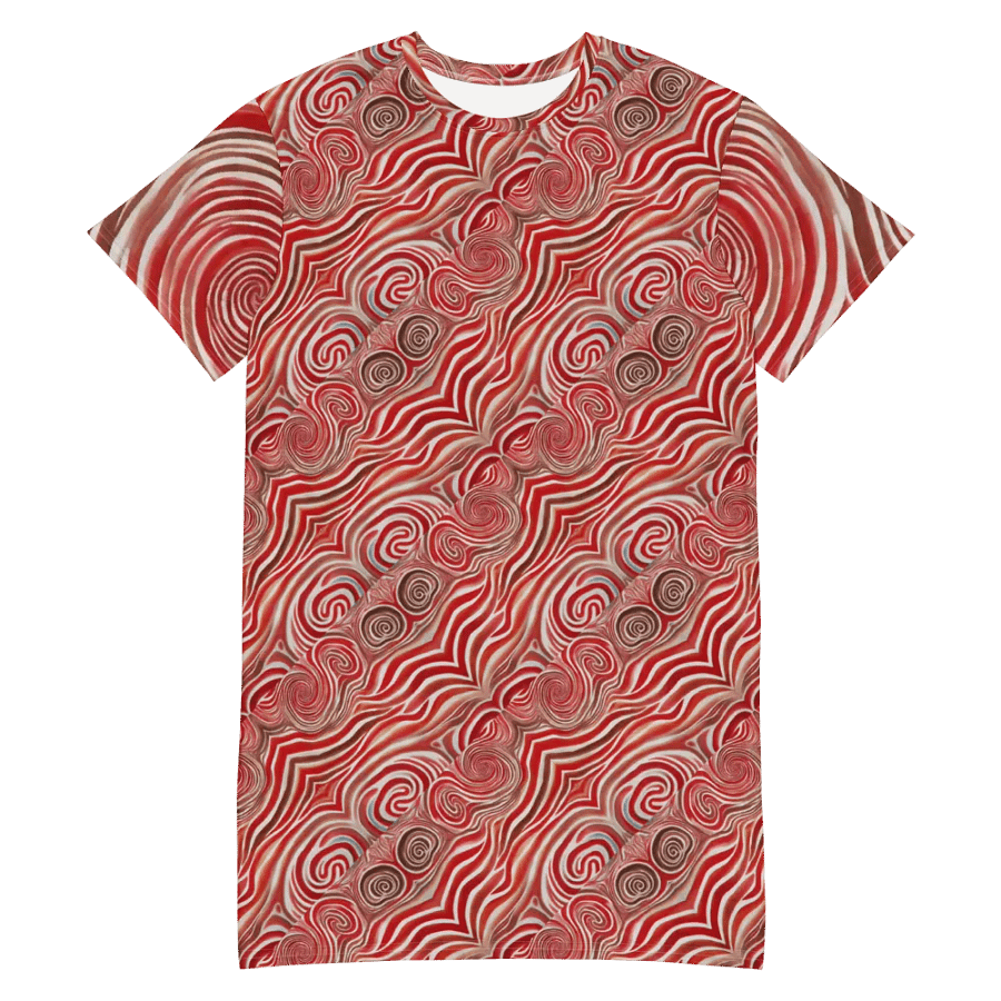 Funky Red Liquid Tie-Dye Explosion T-shirt Dress product image (8)