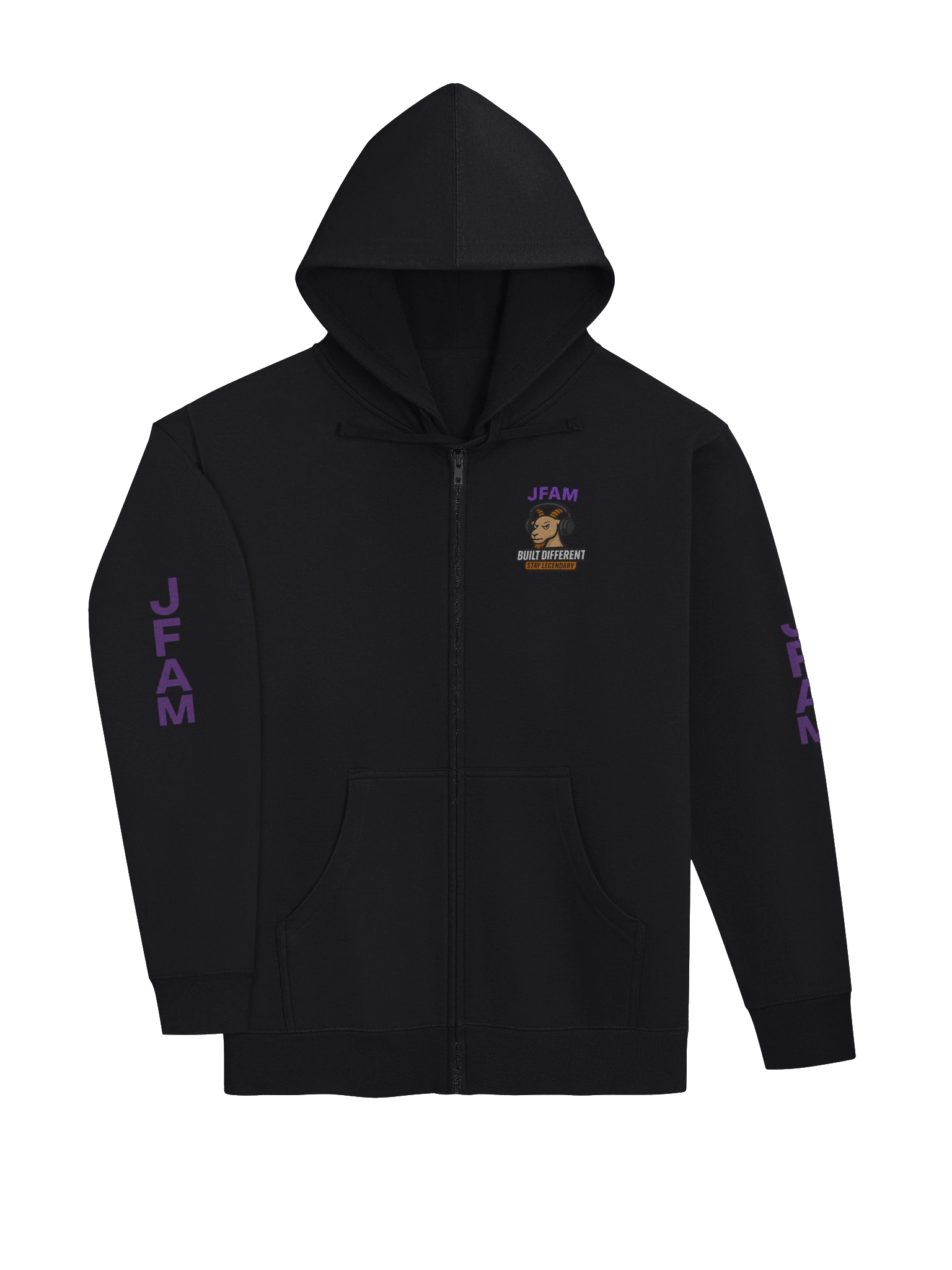 JFAM Bold Purple Letter Stack Zip-Up Hoodie product image (11)