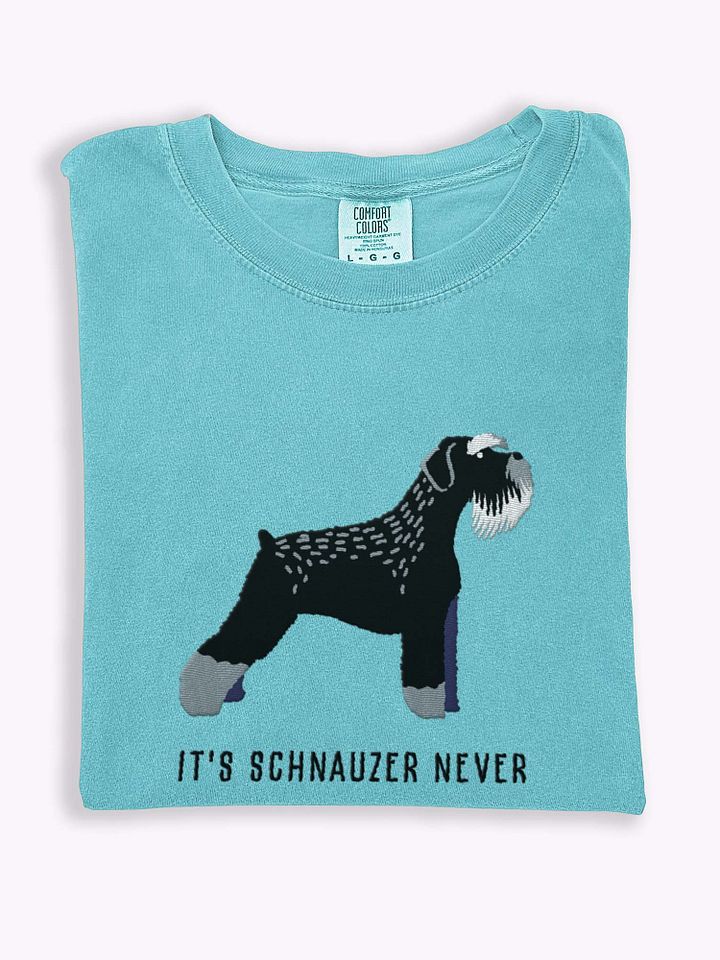 It's Schnauzer Never T-Shirt(Embroidered) of a Schnauzer(Black & Silver) product image (1)