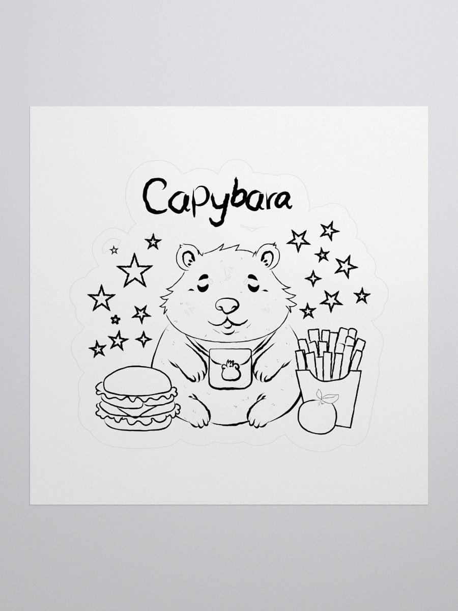 Capybara's Lunch Break Kiss Cut Stickers product image (2)