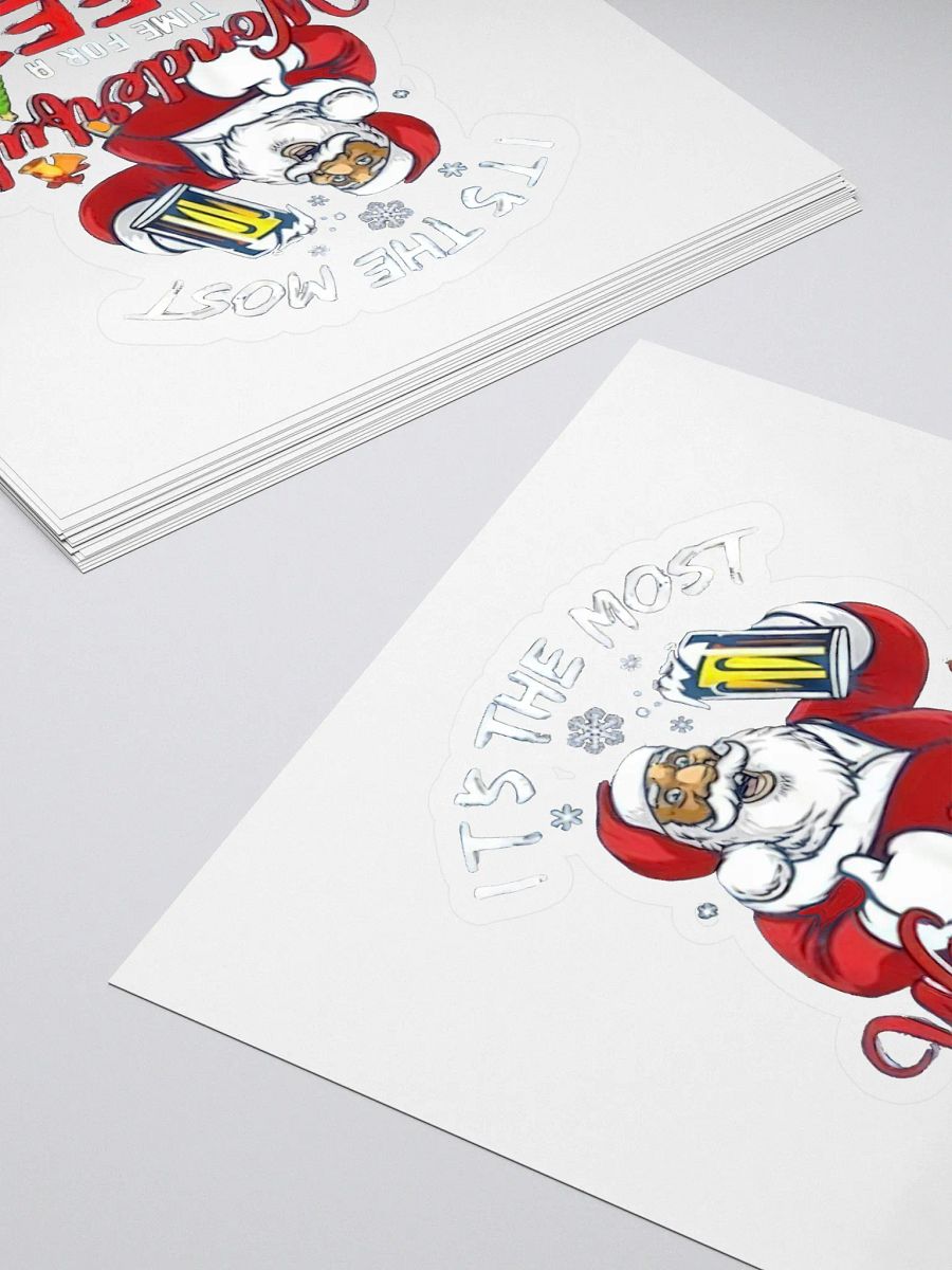 Santa’s Holiday Cheers Kiss Cut Stickers product image (4)