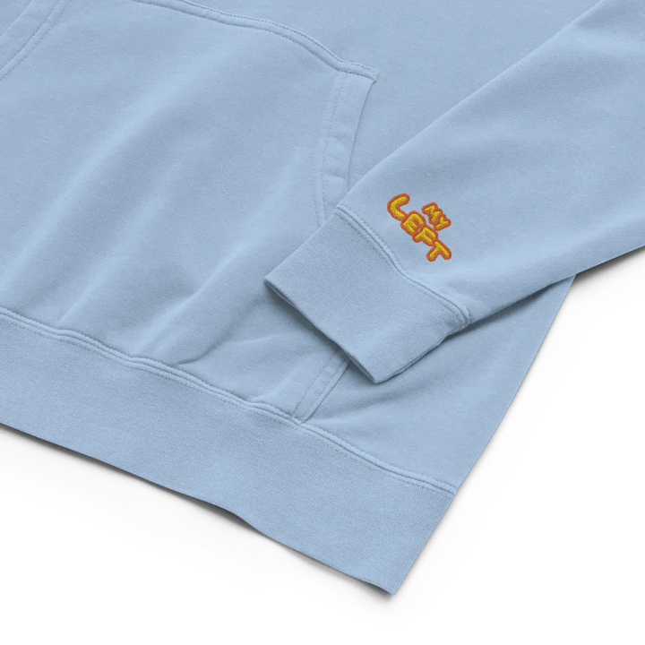 Left and Right embroidered pigment-dyed hoodie (solar design) product image (2)
