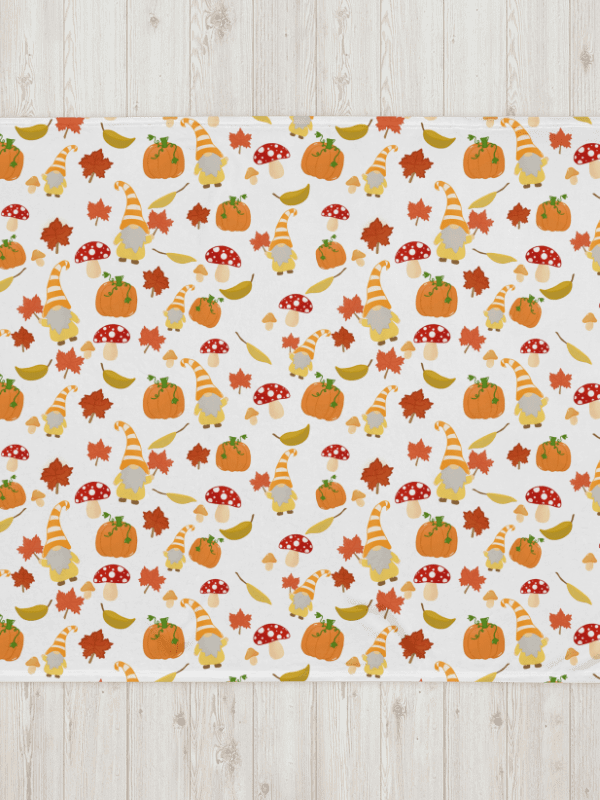 Fall with my Gnomies in White Throw Blanket product image (2)