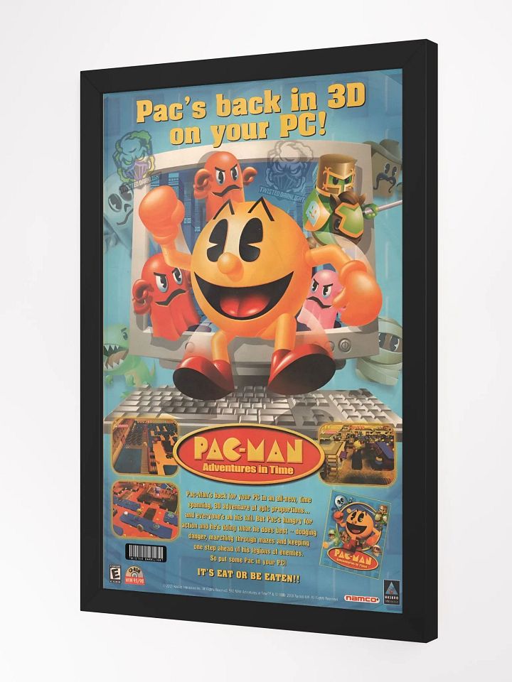 Retro Poster - PAC-MAN Adventures in Time. advertisement Poster from 2000 - Size 12" x 18". product image (1)