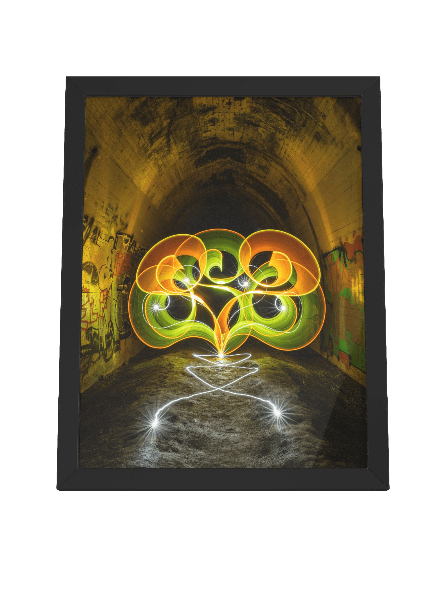 Abandoned Railway Tunnel Light Painting | Framed product image (8)