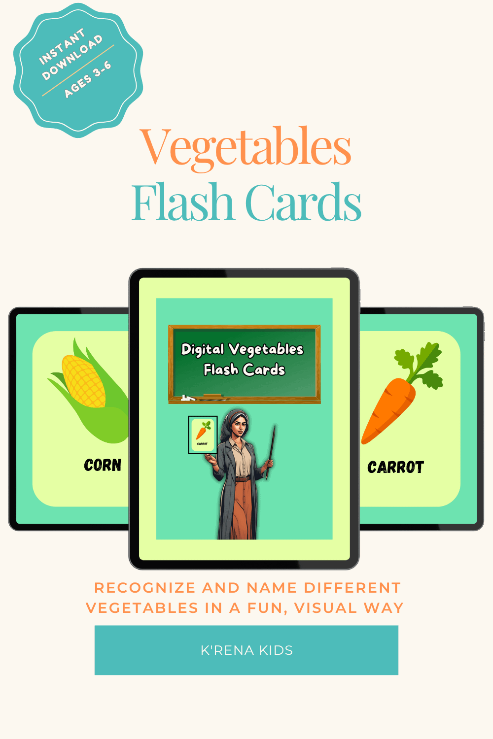 Digital Vegetables Flash Cards product image (1)